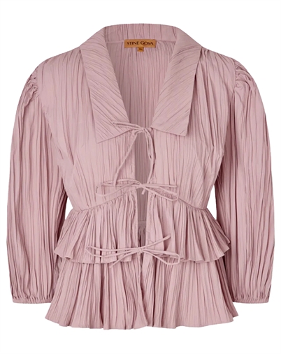 Balloon Sleeve Tie Bluse - Pink Nectar - Stine Goya 